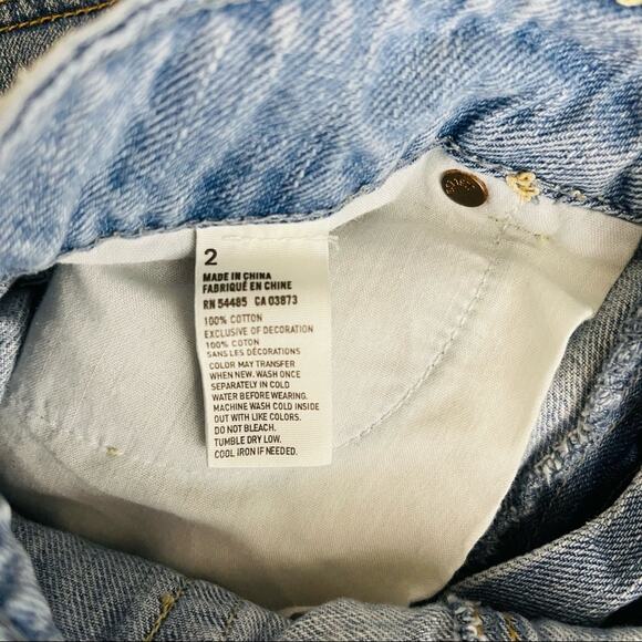 AEO blue distressed cutoff festival western boho denim jean shorts 2 - Picture 6 of 6